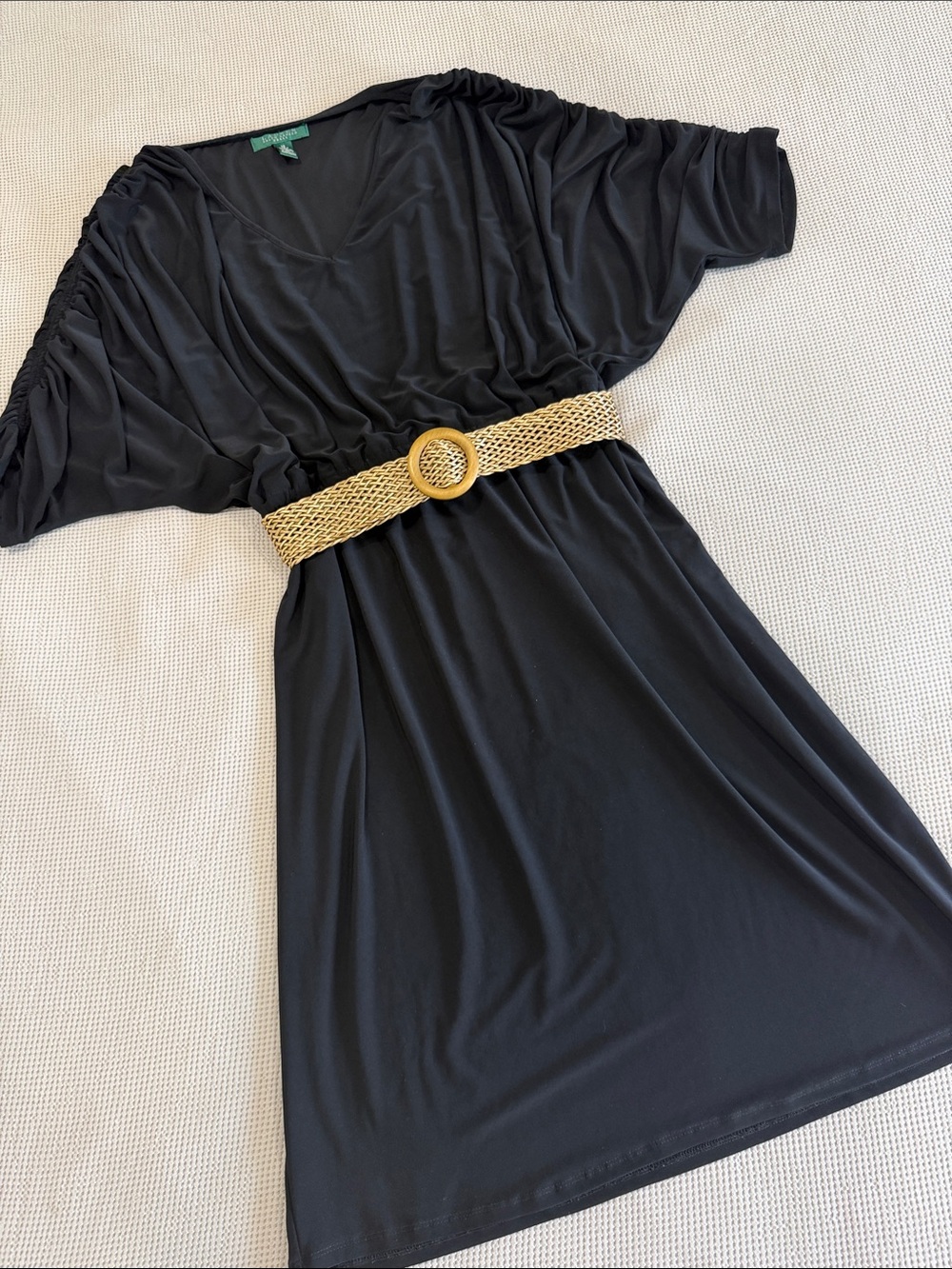 Lauren Ralph Lauren Black Maxi Dress with Gold Belt